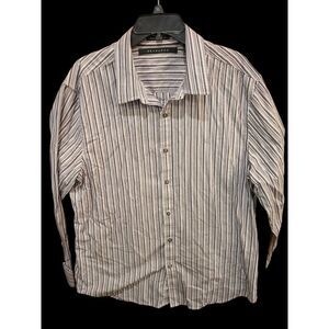 Sean John Button‎ Up Shirt Men's Size XL Striped Dress  Long-Sleeve Cotton